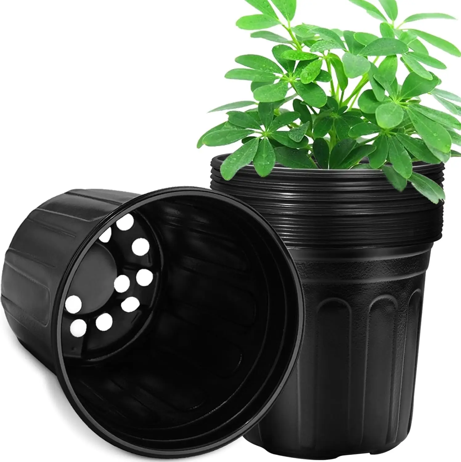 

7 Gallon Nursery Pots, Flexible 7 Gallon Pots for Plants, Plastic Plant Pots for Seedling, Cuttings, Succulents, Transpl