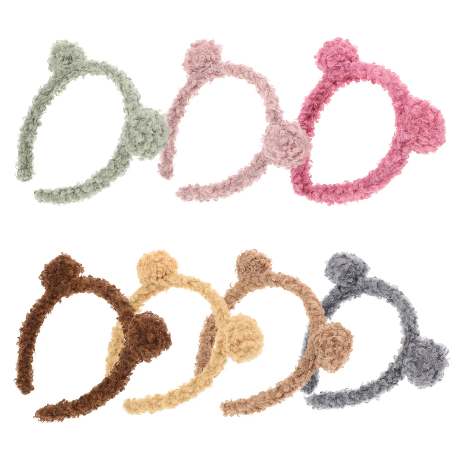 

7Pcs Bear Ear Headbands Lovely Soft Comfortable for Halloween Cosplay Photo Prop Kids Teens Adults Hair Accessory Animal Ear