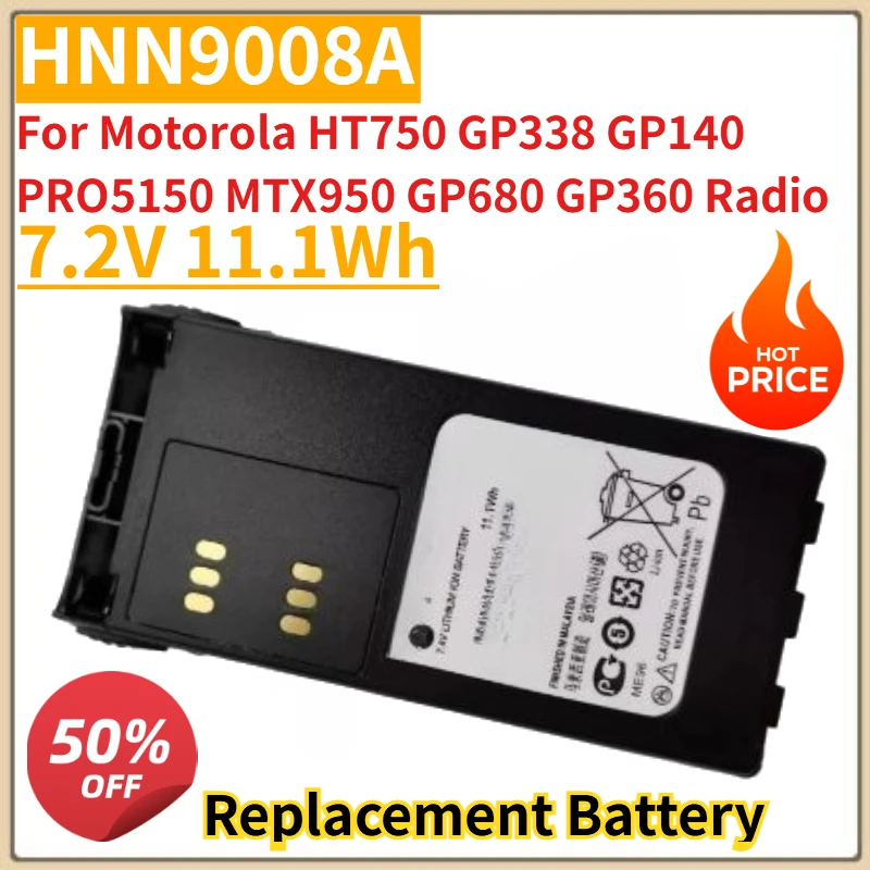 New 7.4V 11.1Wh Walkie Talkies Battery HNN9008A for Motorola HT750 GP338 GP140 PRO5150 MTX950 GP680 GP360 Radio