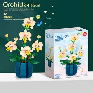 Wltoys 2138 Kinder Orchideen Bausteine, Bonsai -Pflanzenmodellsteine, romantische Blumenstrauß 6 Hauptverkäufe von Brangelina - №1