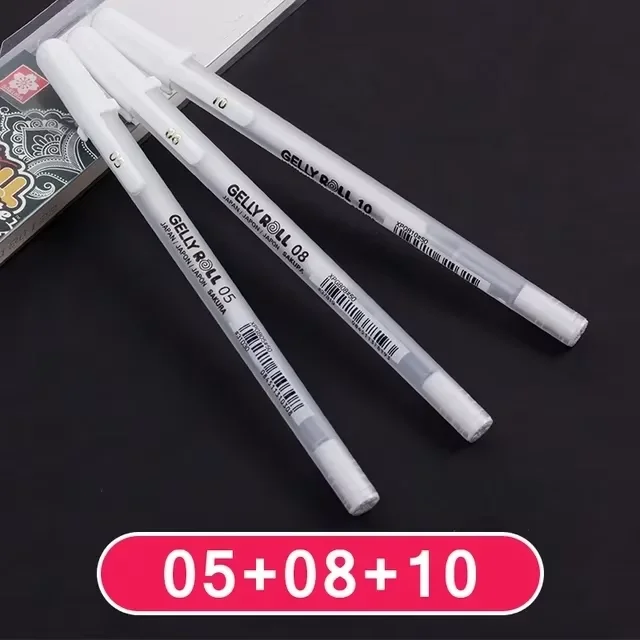 Sakura Japan 3pcs set Gelly Roll Classic Highlight Pen Gel Ink Pens Bright White Pen Highlight Sketch Markers Color Highlighting