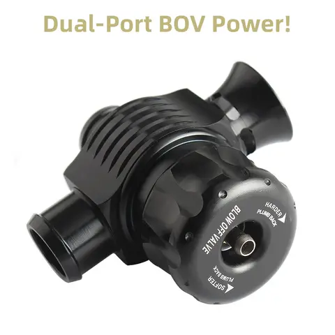 Universal Dual Port 25mm Blow off Valve Black Diverter Dump Valve for Automotive Racing Engineering