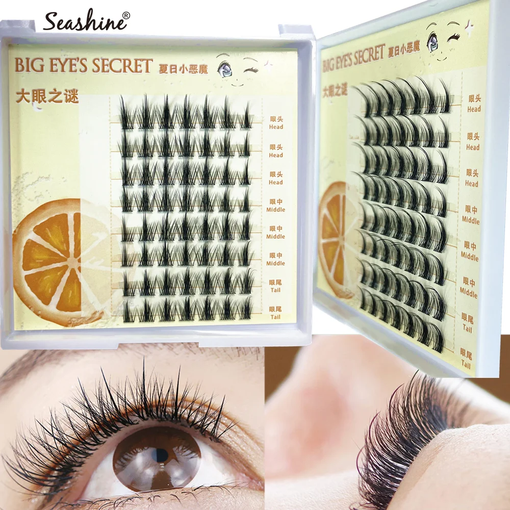 

Seashine Natural Lashes Kit Handmade C Curl Lashes Mink Eyelash Extension DIY Individual Lash Volume Eye Makeup Tools