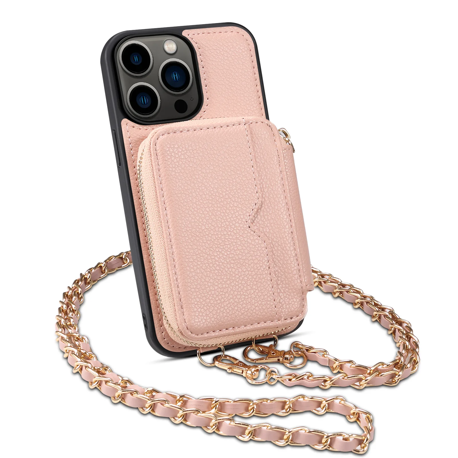 

Crossbody Sling Leather Phone Cases For Apple Iphone 15 14 13 Pro Max Plus Card Slots Stand Holder Phone Bag Cover Case