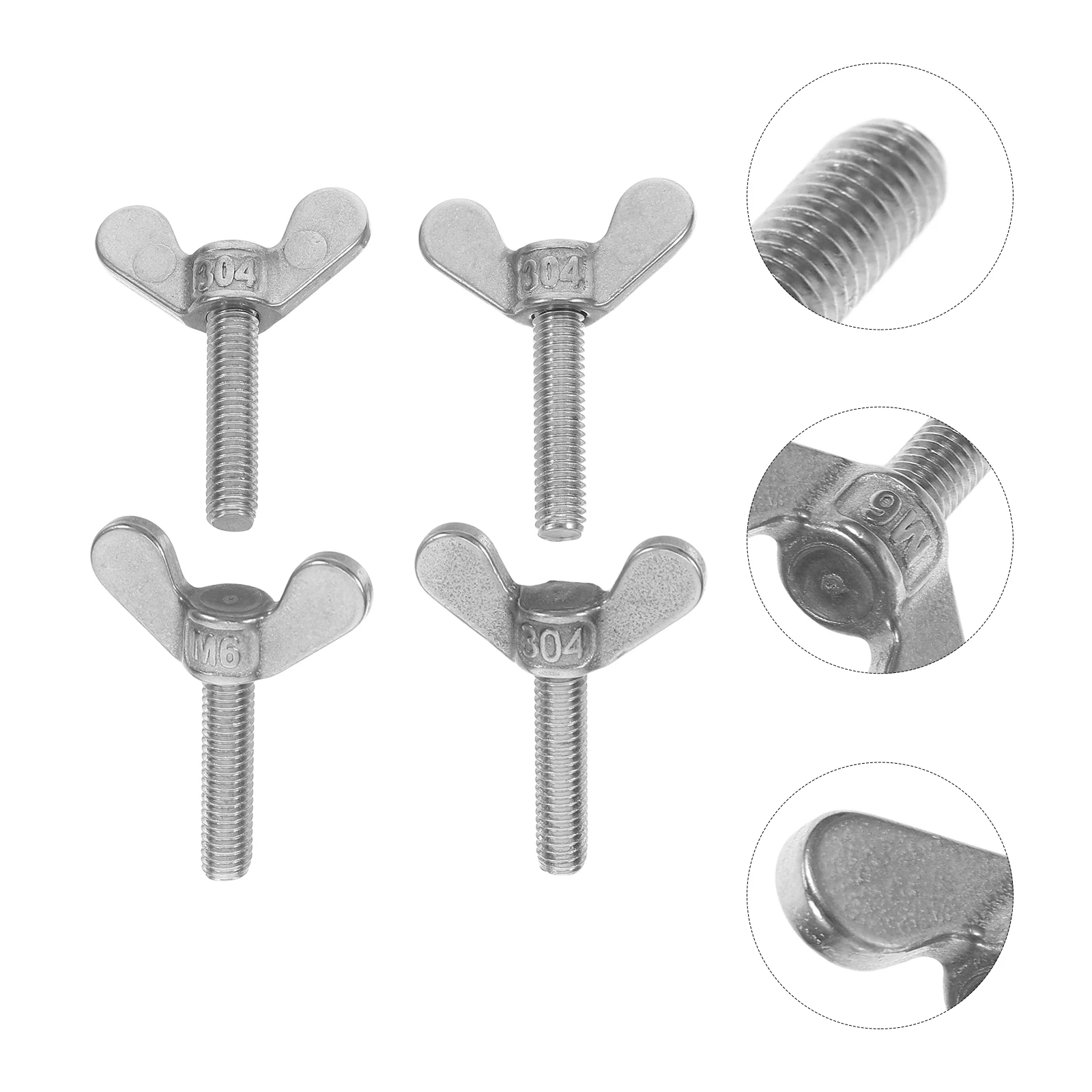 

4pcs 304 Stainless Steel Butterfly Bolt Flagpole Fixing Nuts Black Countersunk Tool Free Wear Resistant Hardware Furniture Wing