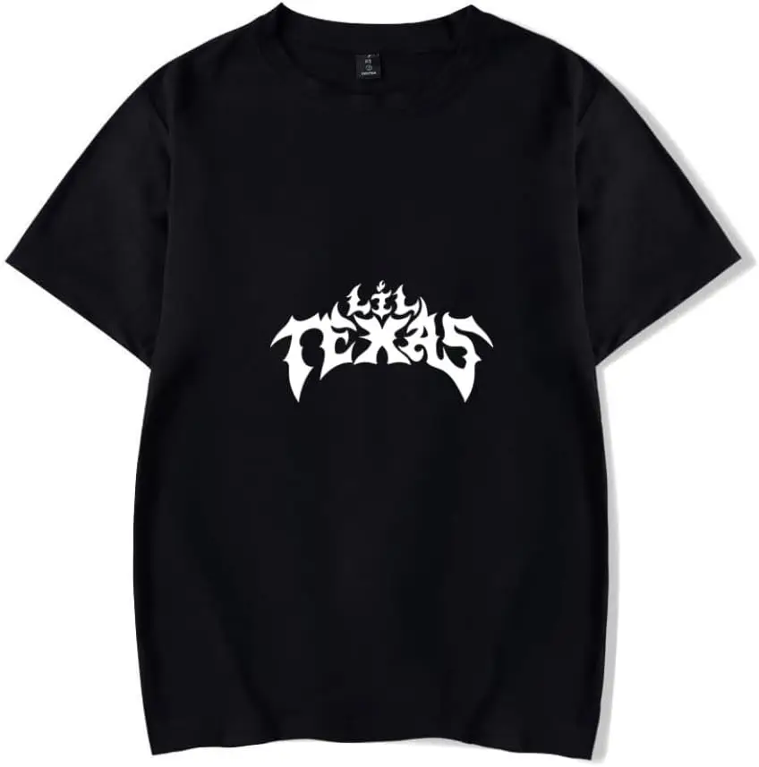 

Lil Texas Merch Футболка Рэпер Певец Одежда в стиле хип-хоп с короткими рукавами