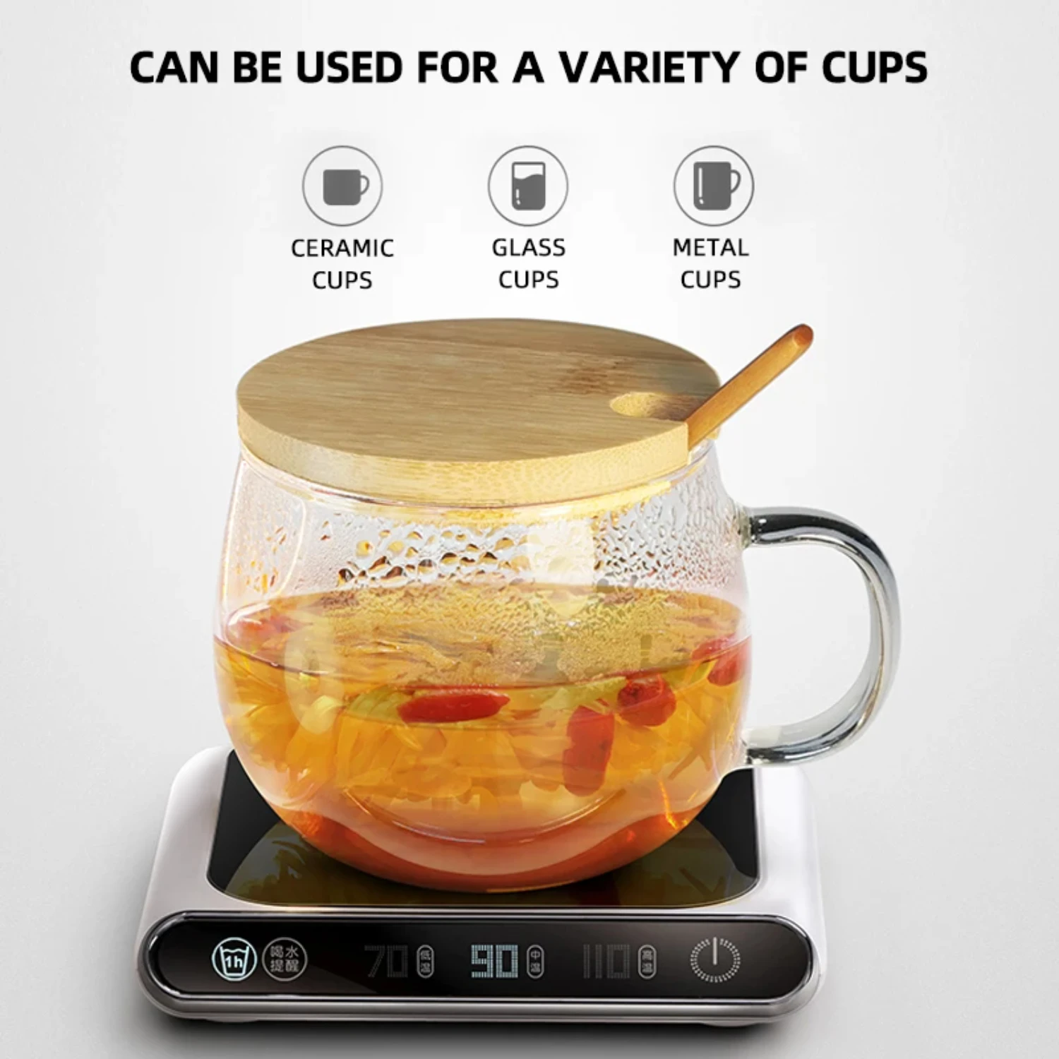 Potable USB Coffee Mug Cup Warmer with 3 Temperature Settings  Office Desk Use  Office Smart  Beverage Warmer