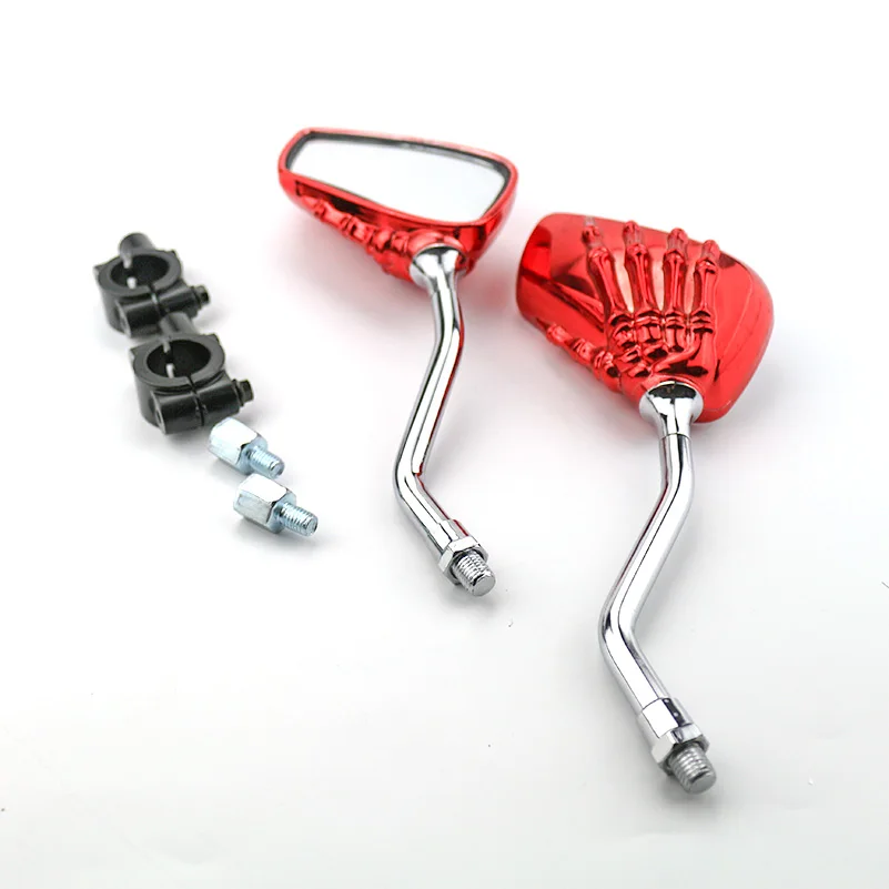 2pcs Motorbike side mirrors Skeleton Hand Claw Rear View Mirror With Screws  For Universal Motorcycle Scooter