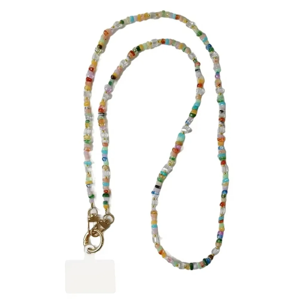 

Stylish Cute Mobile Phone Straps Crossbody Hanging Ornament Long Phone Lanyard Neck Straps Stone Gem Beads Phone Chain