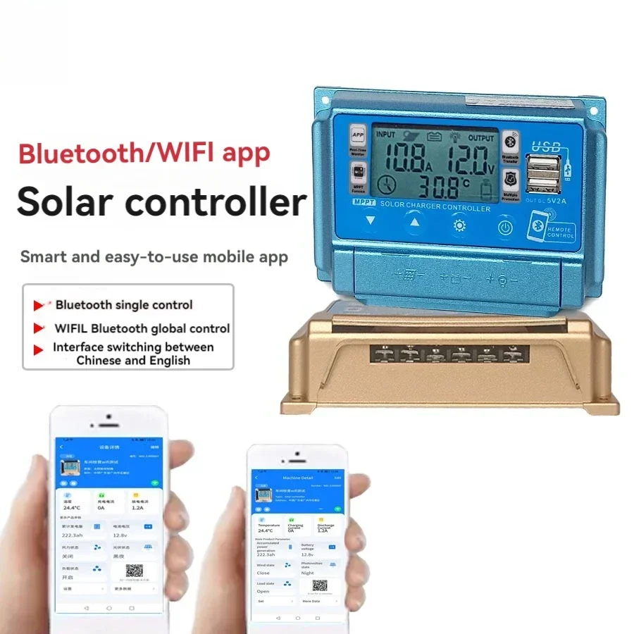 12v 24v Mppt Solar Controller Generator Panel Easun Battery Regulator Inverter 30A 40A 50A 60A Solar Mppt Charging Charge