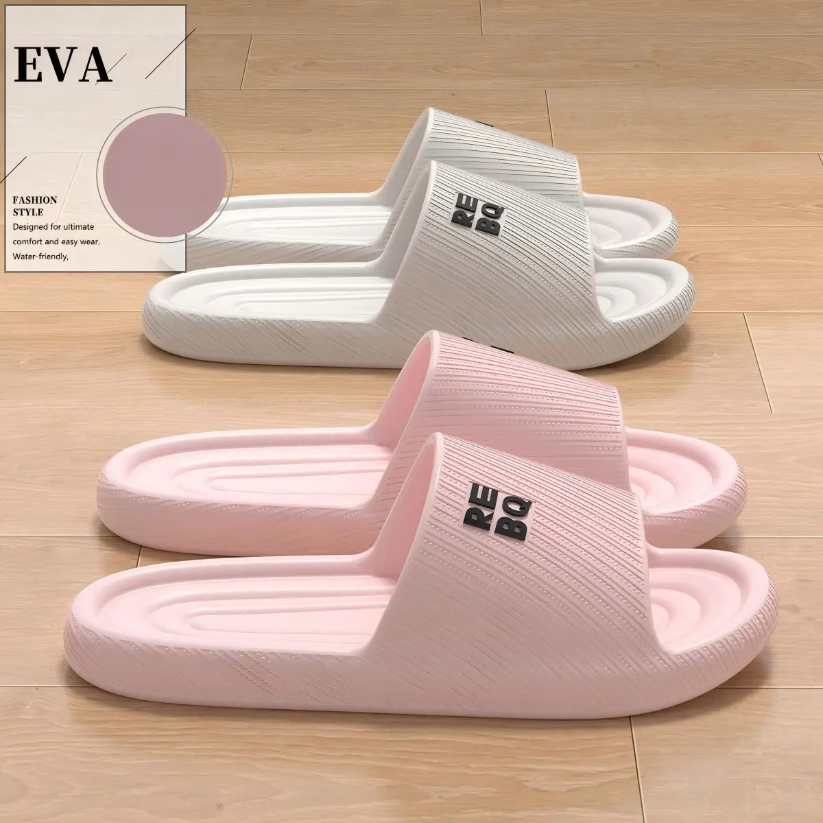 

Men's Eva Home Slippers, Women's Household Slippers, Bathroom Shower Slippers, Hotel and Guesthouse Couple Summer Sandals,