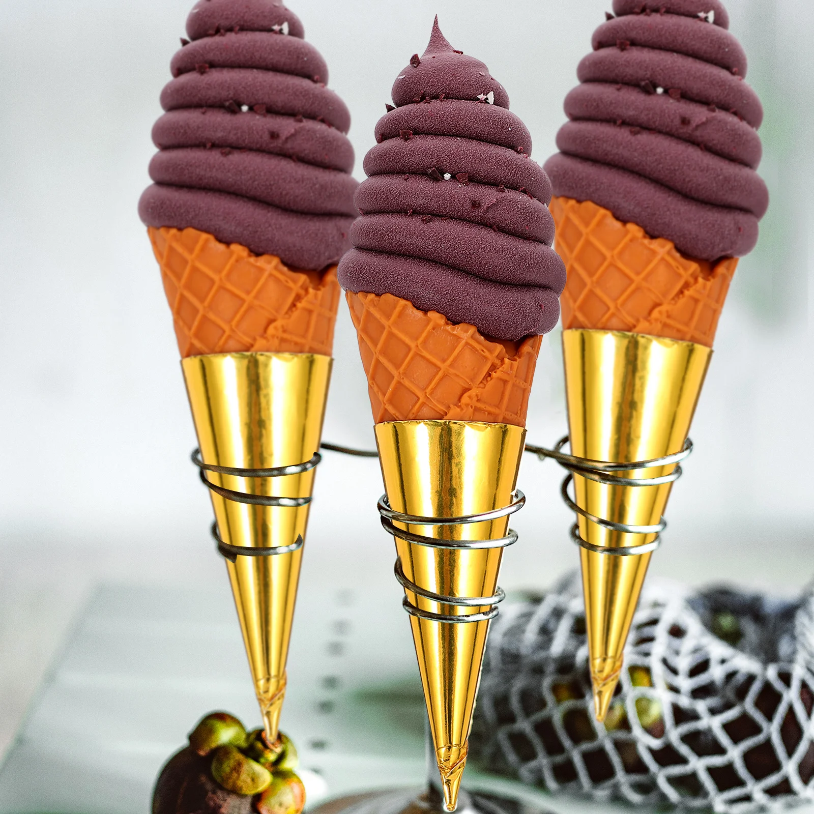 

Realistic Ice Cream Chocolate Prop Beautiful Fake Dessert for Home Display and Photography Artificial Ice Cream