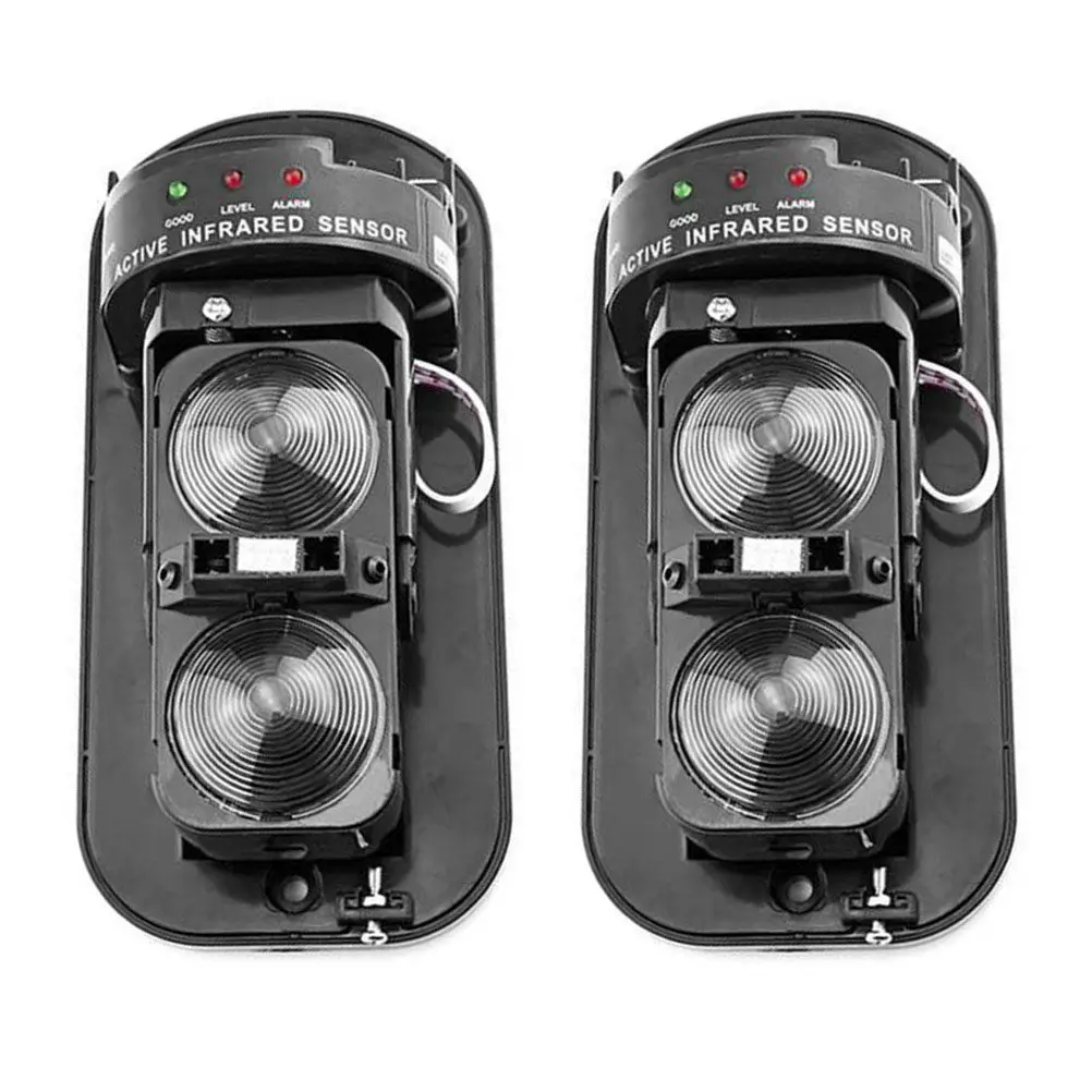

Пара активных инфракрасных датчиков с двойным лучом, цилиндрической формы, высокочувствительных, водонепроницаемых, для охранной сигнализации, для использования на улице и в помещении