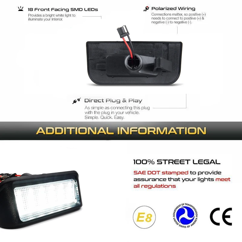 2PCS LED License Plate Light For Citroen Jumpy II III VAN For Peugeot Expert For Fiat Scudo Number Plate lights High Brightness