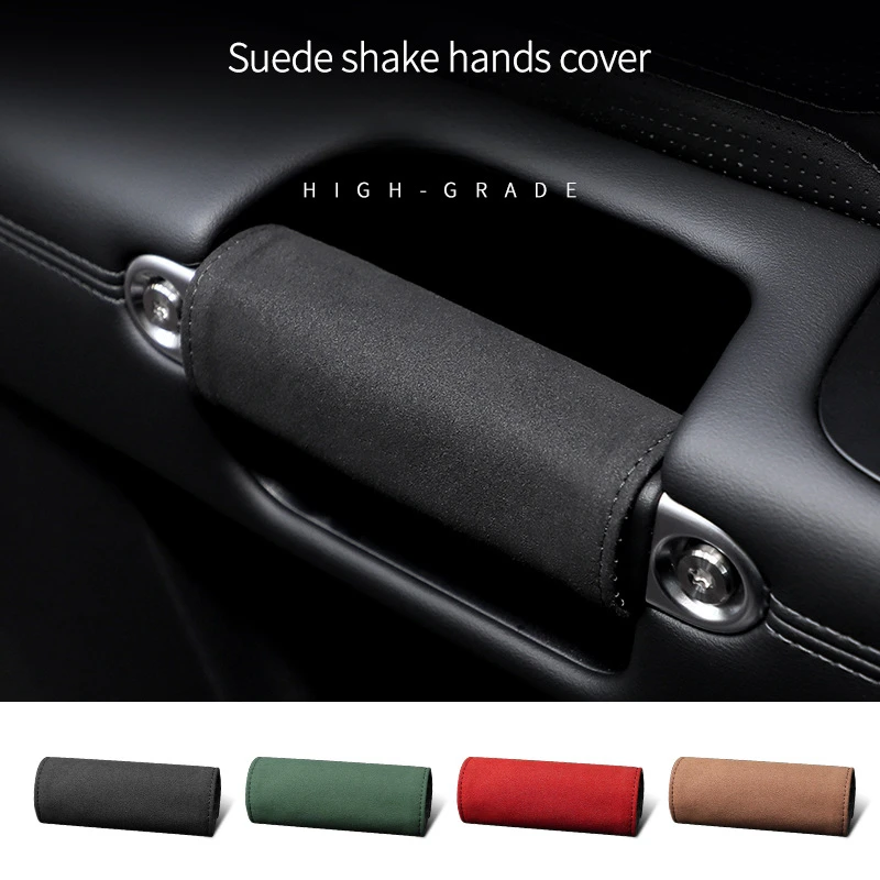 Door Handle Cover Turned Fur Inner Door Handle Protective Cover Decorative Interior Modifications for BMW Benz VW Jeep Universal