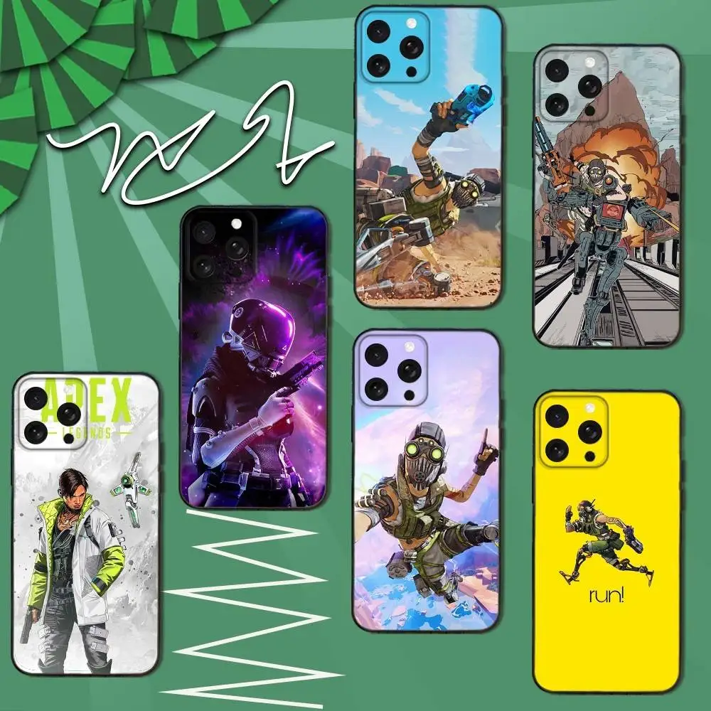 

A-Apex Legends Game Phone Case For iPhone 16e,16,15,14,13,12,11,Pro,X,XS,Max,XR,Plus,Mini Soft Black Cover
