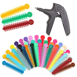 Ligature Gun / 1040 ties Rubber Bands for Orthodontic Dental Braces Brackets