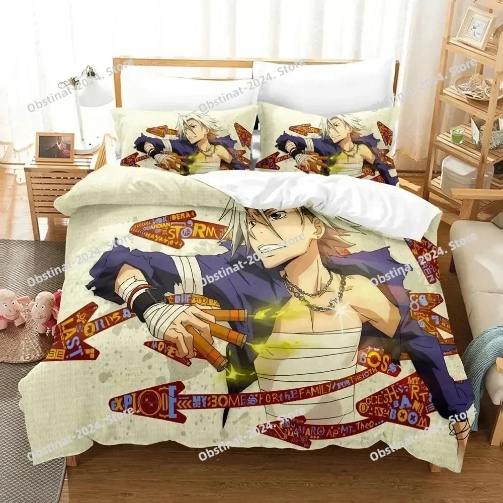 

Anime HITMAN REBORN Printed Bed Set Duvet Cover Pillowcase Bedding Set Bed Linen Sheet Quilt Cover Full Queen King Size