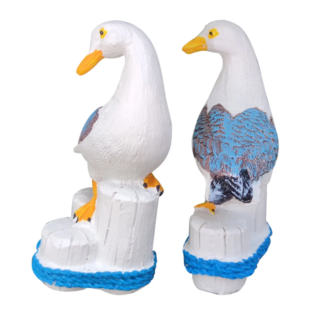 

2pcs Resin Seagull Mediterranean Style Bird Sculpture For Home Decor Garden Statue Coastal Ornament Desktop Decoration