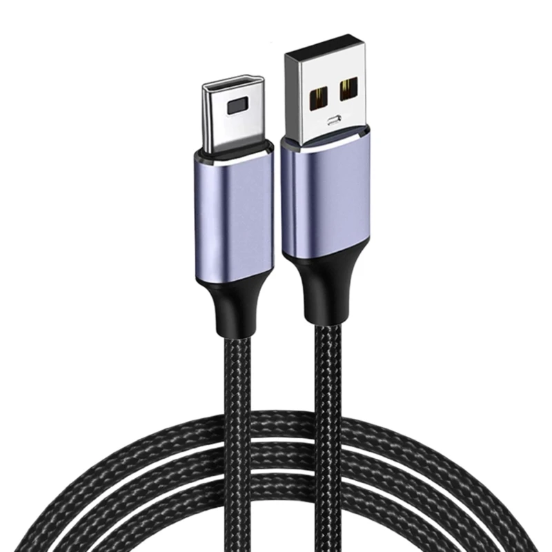 Y1UB T-shape 5Pin Charging Cord USB2.0 to T-shape 5P Data Line Fast Speed Data Transfer for Camera/MP4 Players/Radios