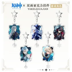 1Pc Anime Game Genshin Impact Arlecchino Furina Girl Boy Keyring Backpacks Car Keychain Accessories Men Acrylic knapsac Keyring