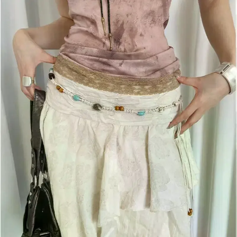 

Богемная этническая поясная веревка ручной работы для женщин, дизайн меньшинств, пояс из бисера, юбка, джинсы, поясная цепочка, аксессуары для одежды