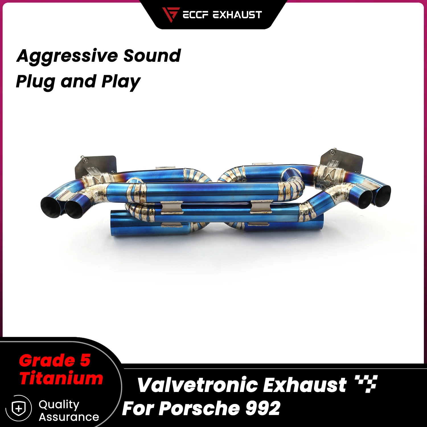 

TItanium OEM клапанный выхлоп в стиле AK Catback для Porsche 992 Unleash True Performance выхлопной системы Простая установка