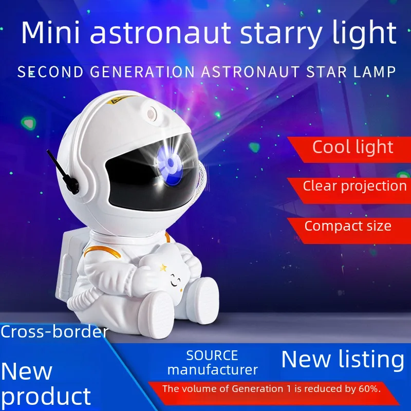 -Border Astronaut Starry Projection Lamp Starry Atmosphere Small Night Lamp Spaceman Laser Nebula Lamp Wholesa