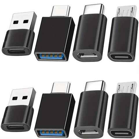 8-Pack USB 3.0 Type C Female to USB Male Adapter OTG Micro USB to USB-C Converter Connector for Laptop Smartphone