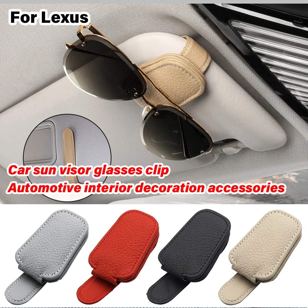 

Leather Car Glasses Clip Multifunction Sun Visor Sunglasses Case Card Ticket Holder For Lexus RX IS250 CT200h RX300 ES LS IS GS