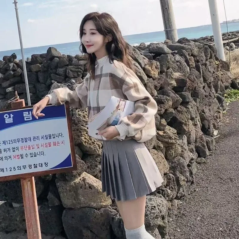 Mode coréenne Shorts jupe femmes taille haute Sexy Mini jupes pour dames bureau dame porter plissé Kawaii jupe femme