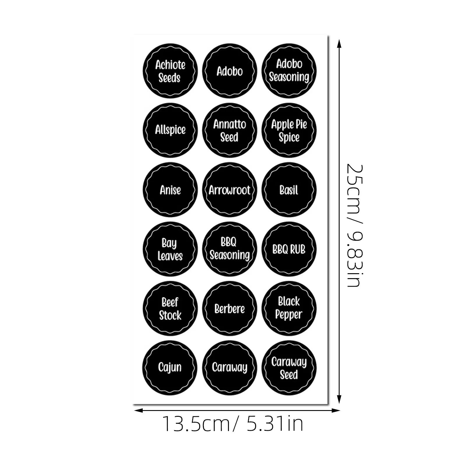 144Pcs Clear Spice Stickers Premium Adhesive Labels Black White Lettering for Spice Containers Ingredients Jars Pantry Kitchen
