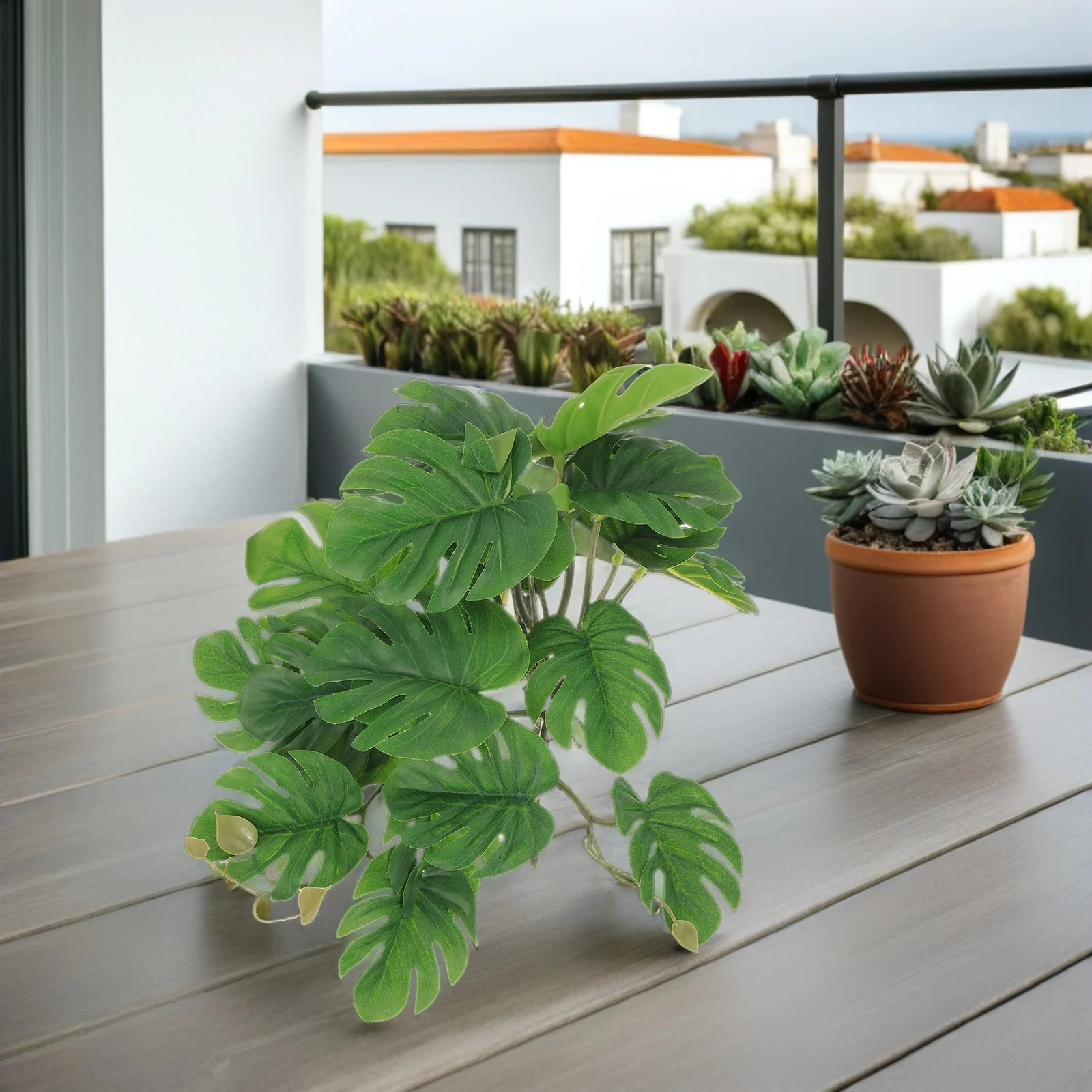 

Lifelike Green Hanging Plant Reptile Terrarium Decor Artificial Leaf Pendant for Lizard Climbing Hideout Habitat Supplies