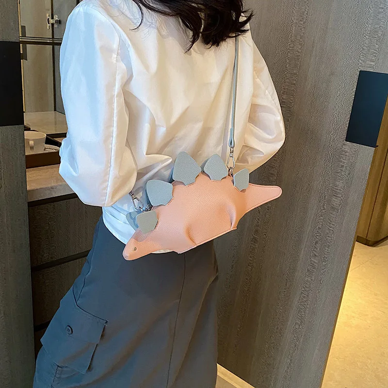 

Summer minimalist color blocking cute funny personality dinosaur mini shoulder crossbody bag for women