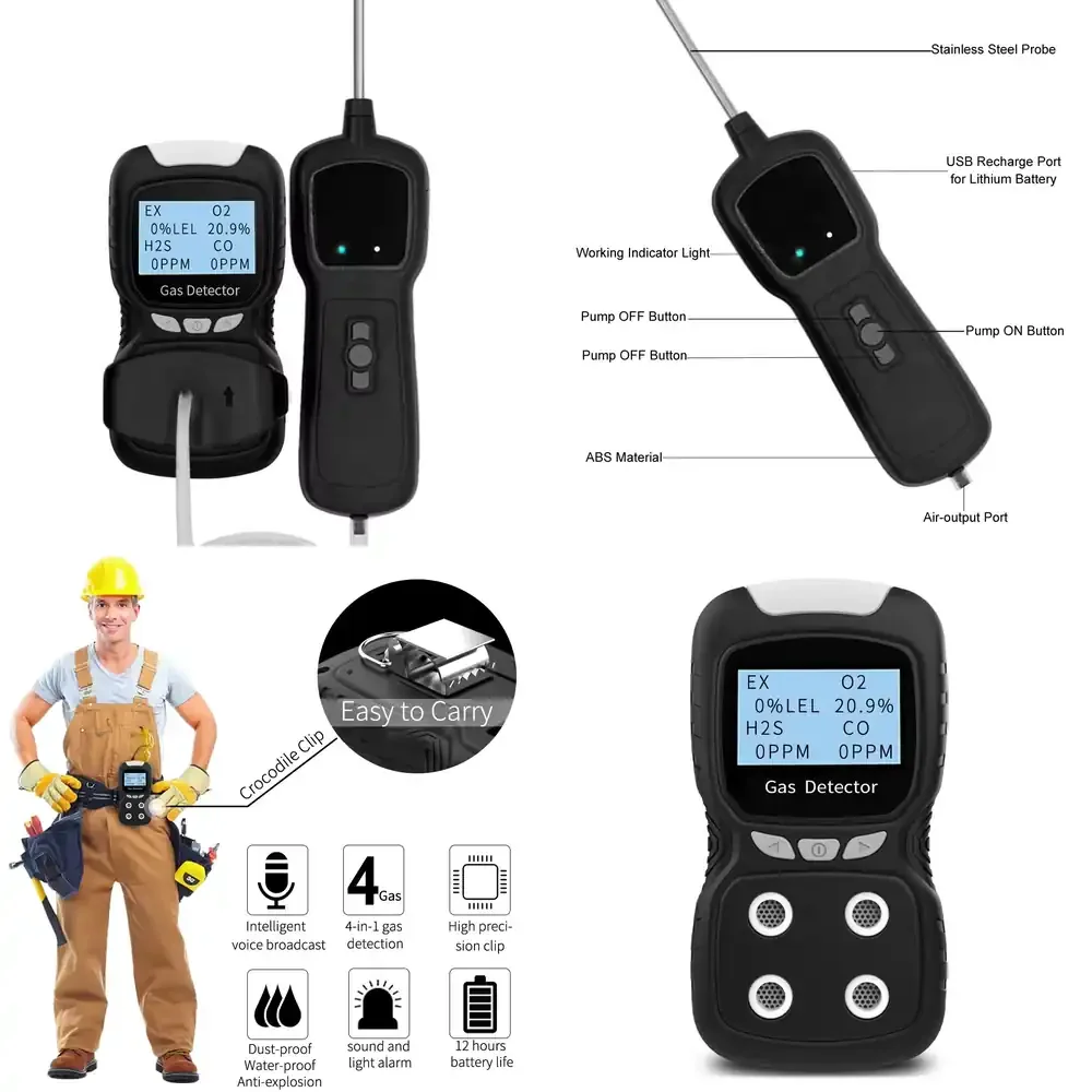 

Промышленный портативный внешний насос для DC3.7V с шлангом и зондом для отбора проб воздуха