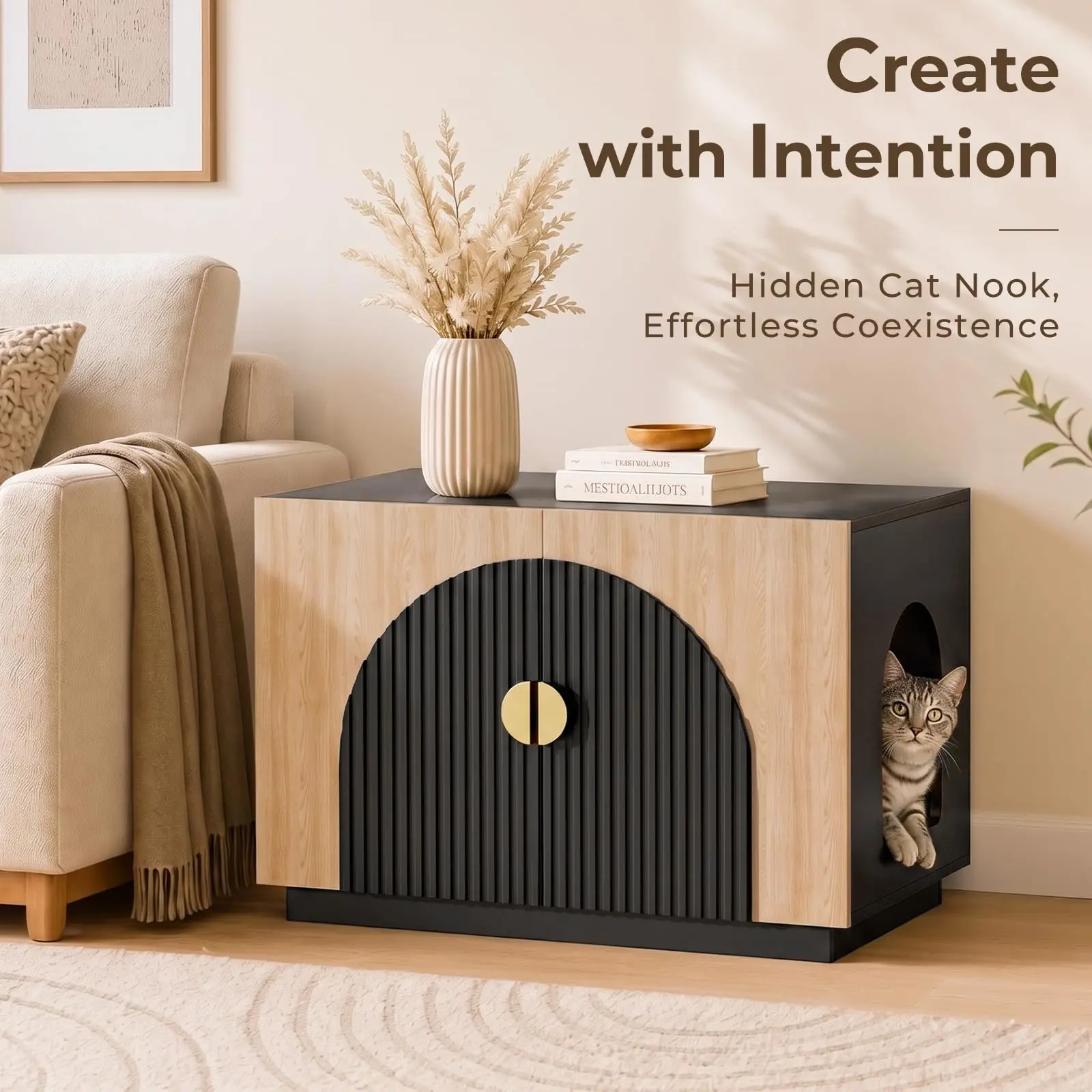 Cat Litter Box Enclosure Furniture, 31.5