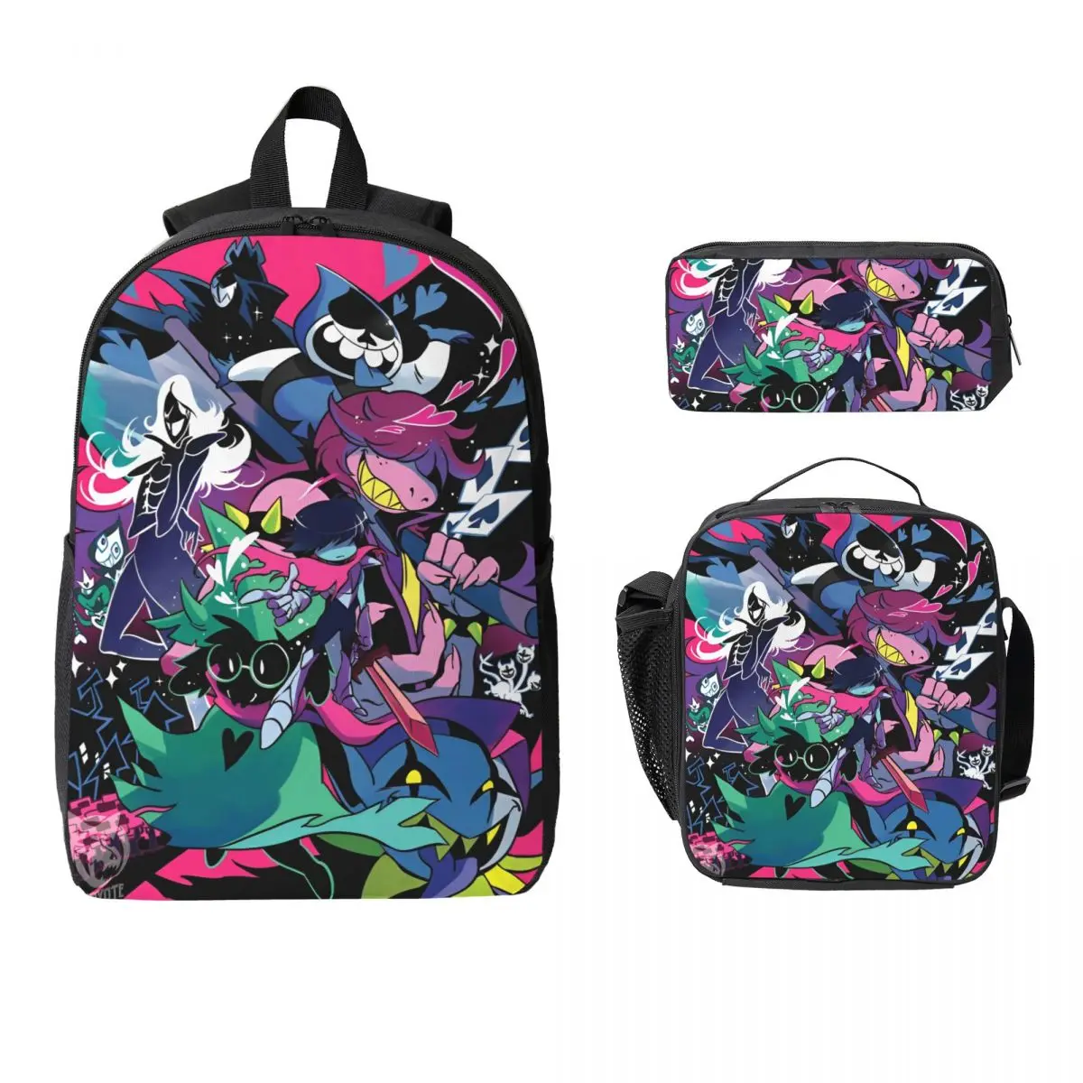 

3Pcs Deltarune Game School bags Set for Boy Girl Pen Bags Backpack Sets with Lunch Box For Primary School Students Daypack
