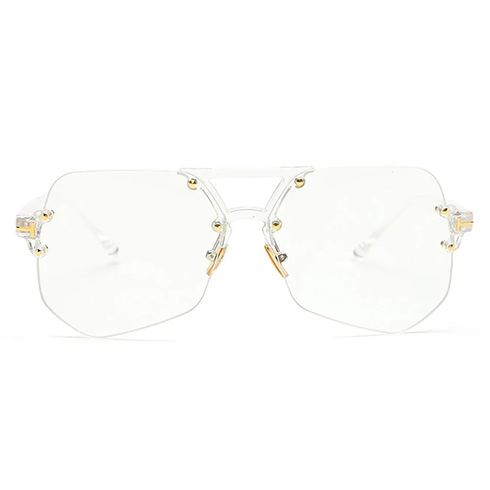 Peekaboo moda jasne przezroczyste okulary ramki dla kobiet mężczyzn 2019 mężczyzna oprawki do okularów rimless nieregularne — zdjęcie 4