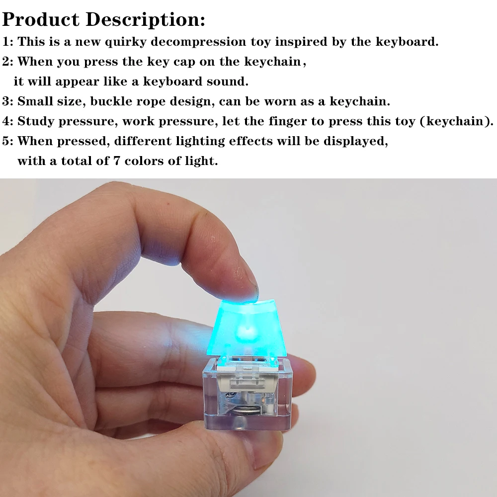 لعبة الضغط على طرف الإصبع ، سلسلة مفاتيح بإضاءة RGB ، حلقة مفاتيح ، ملحقات سطح المكتب ، هاتف محمول ، قلادة حقيبة ظهر