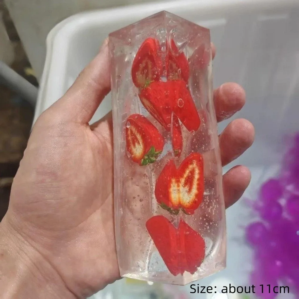 Soft Slow Rebound Stress Relief Toy Elastic Hand Handmade Hand Squeeze Toy Realistic Fruit Simulation Jelly Stick