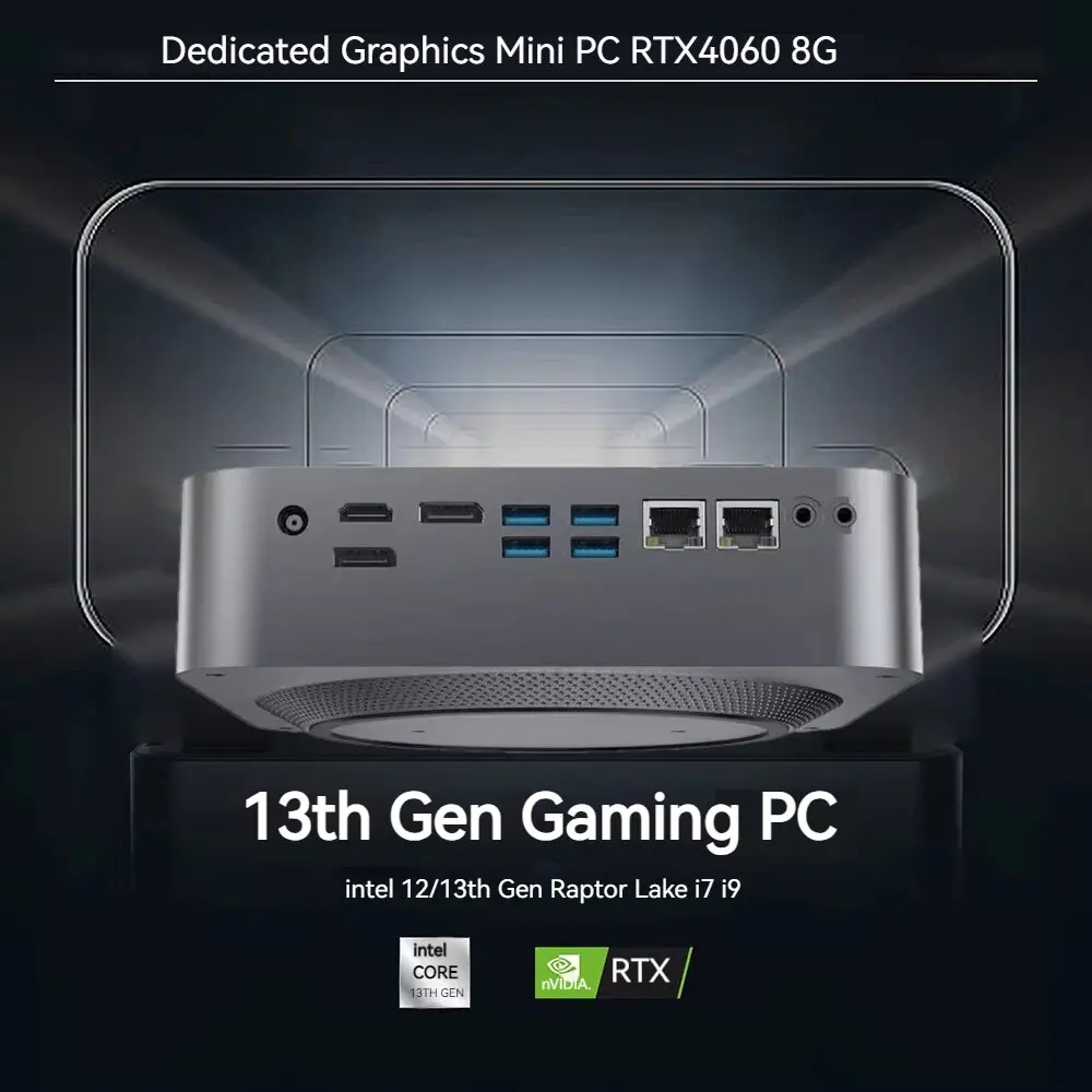 13Th Gen Mini Gaming Computer RTX 4060 8GB Core i7 13620H 64GB DDR5 Windows 11 Pro Mini desktop office gamer computer i9 12900H