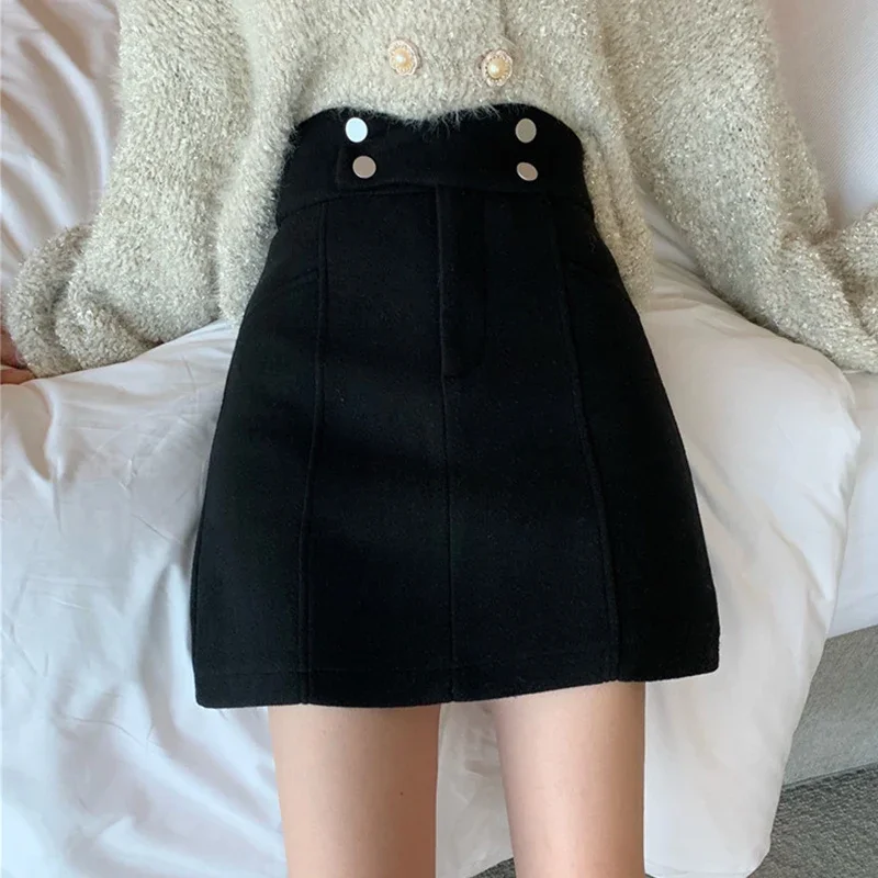 

Mini Skirts Women Rivet Loose Thicker Fashion Korean Ins Style A-line 2025 New Autumn and Winter All-match Streetwear Girls Chic