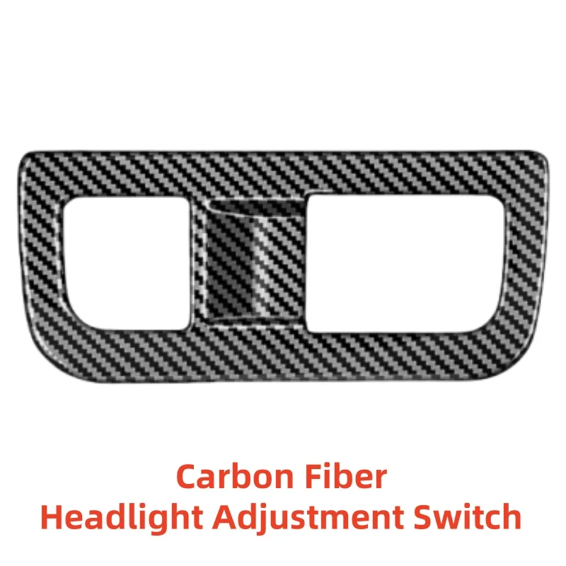 Adesivos de atualização de carro, acessórios de decoração, interruptor de ajuste de farol de plástico abs vermelho, fibra de carbono para hyundai kona 2024