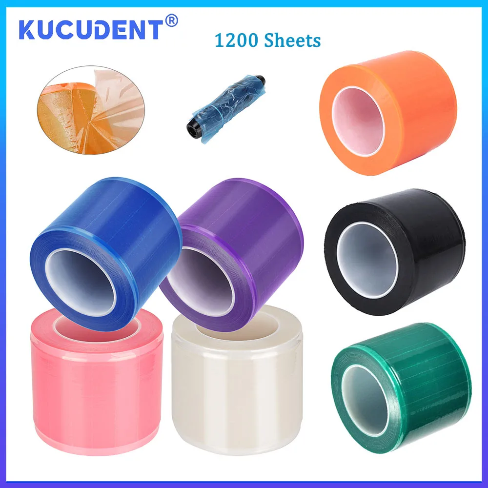 KUCUDENT 1200 Sheets/Roll Dental Isolation Membrane Disposable Protective Barrier Film Tape Materials Release Film Dispenser