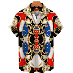 Hawaiian Short Sleeved Men's shirt, Loose Breathable Baroque Casual, stylish, Luxury Light wear, 2024