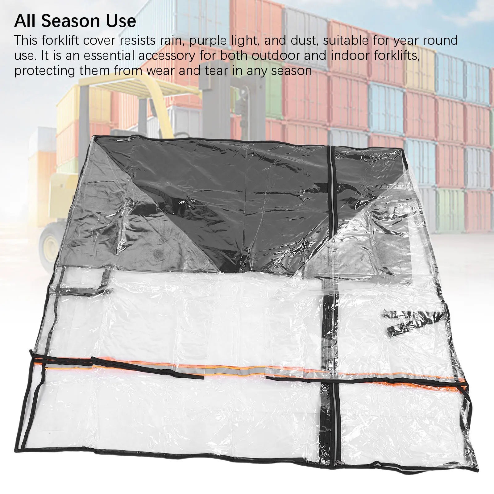 Forklift Cover Dust Rain Wind Proof Transparent EVA Protective Enclosure All Weather Forklift Sunshade Forklift Rain Cover