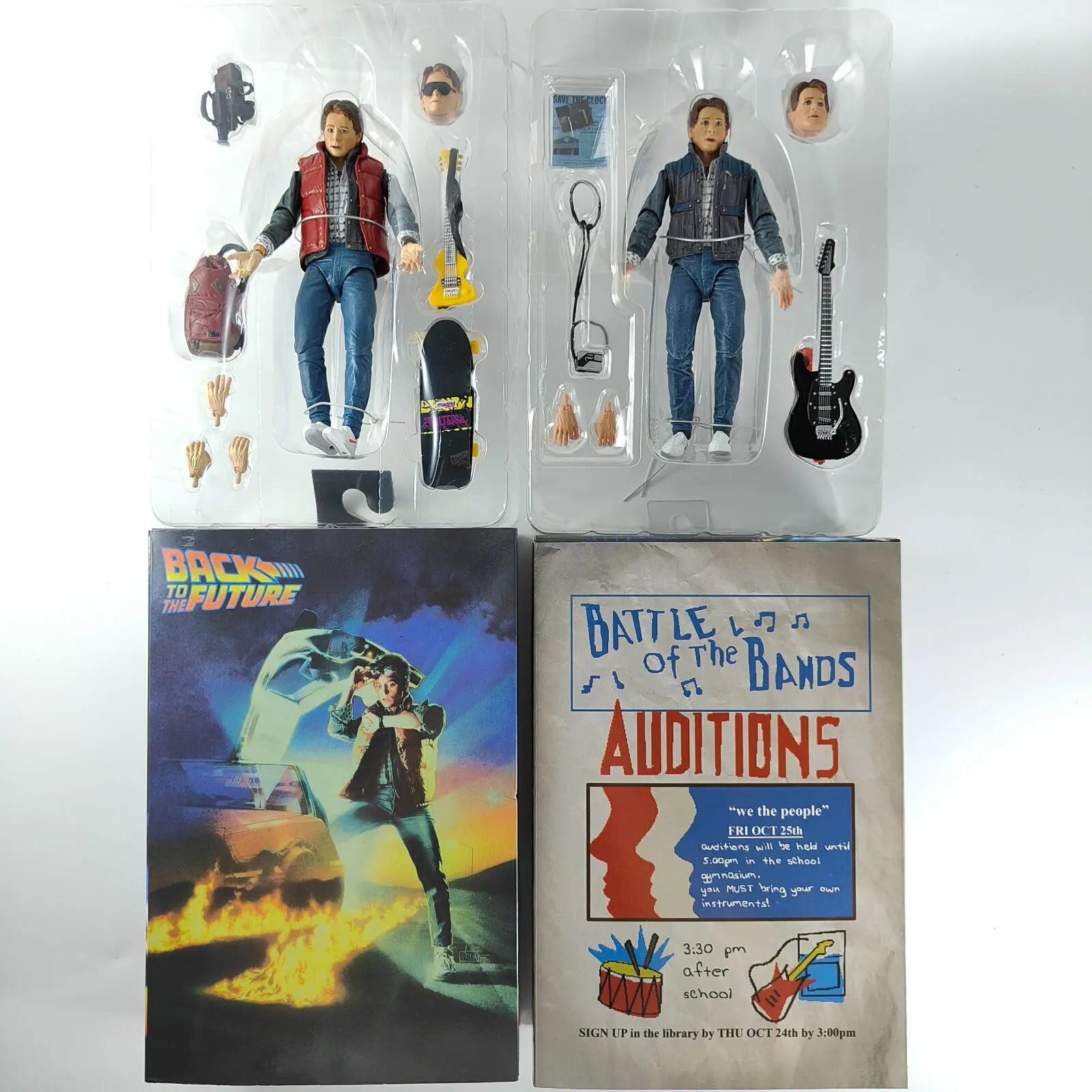 Marty NECA Guitar Figure Back To The Future Part II 1985 Guitar Marty McFly Audition Action Figure Model Toy For Birthday Gifts