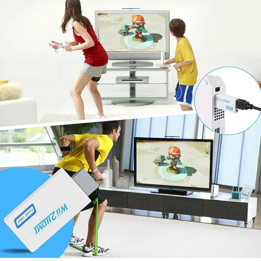 Full HD 1080P Wii To HDMI Compatible Converter Adapter Wii2HDMI Compatible Converter 3.5mm Audio for PC HDTV Monitor Display