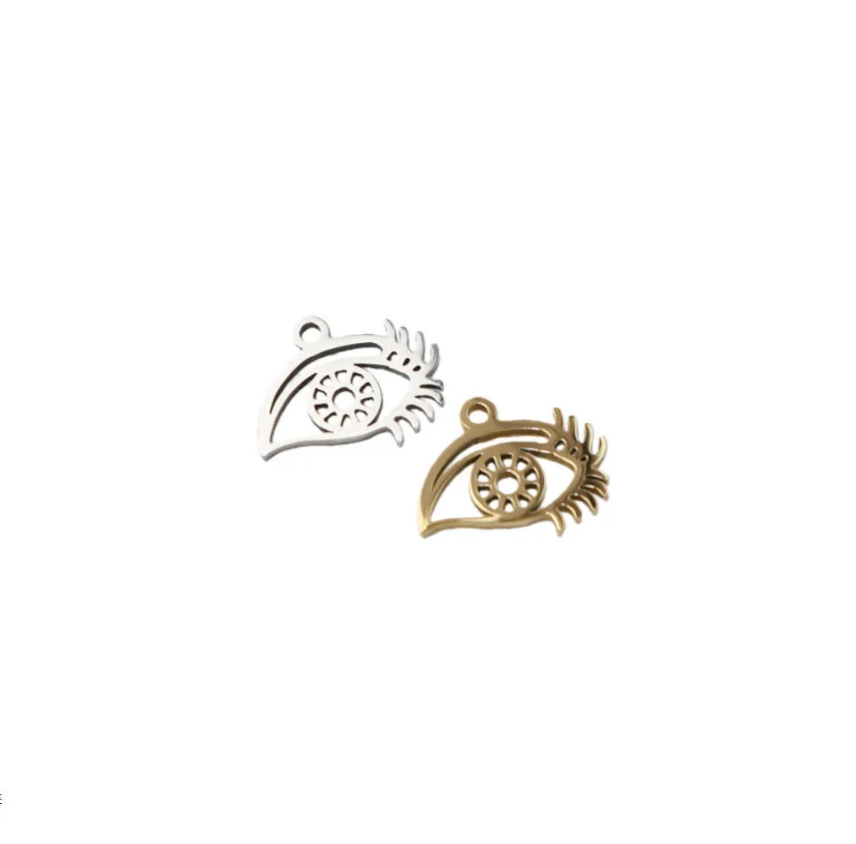 Wholesale 10pcs  Stainless Steel Devil Eyes Fashion Jewelry Accessory Charms DIY Handcraft Vacuum Plate Waterproof Antiallergic