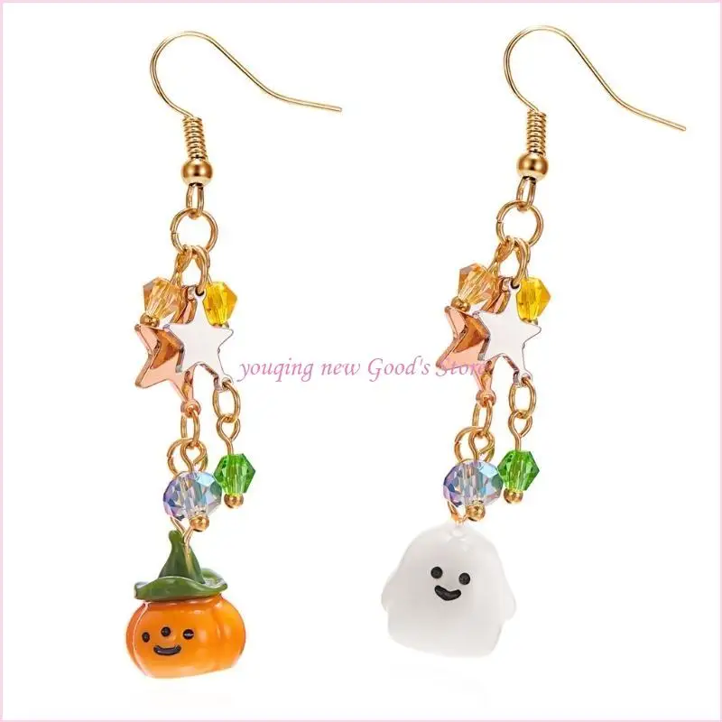 57QA Playful Pumpkin Specter Drop Earrings Ear Hook Jewelry For Summer Statements